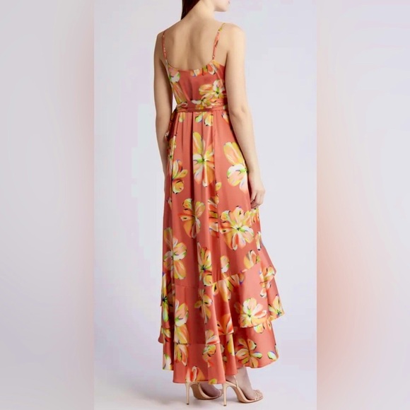 Hutch Floral Satin Wrap Dress - Picture 5 of 9